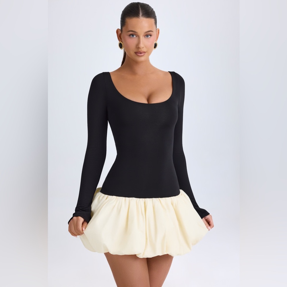 Oh Polly DELPHI Bubble Hem Mini Dress in Vanilla sz. 14